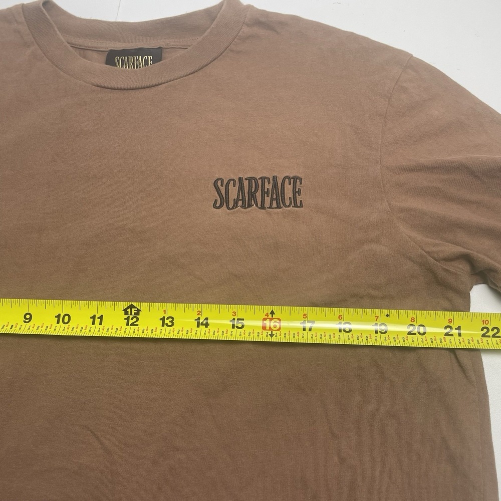 Scarface Shoe Palace Large T-Shirt Tee Brown Embroidered Pacino Montana Movie - Picture 13 of 14